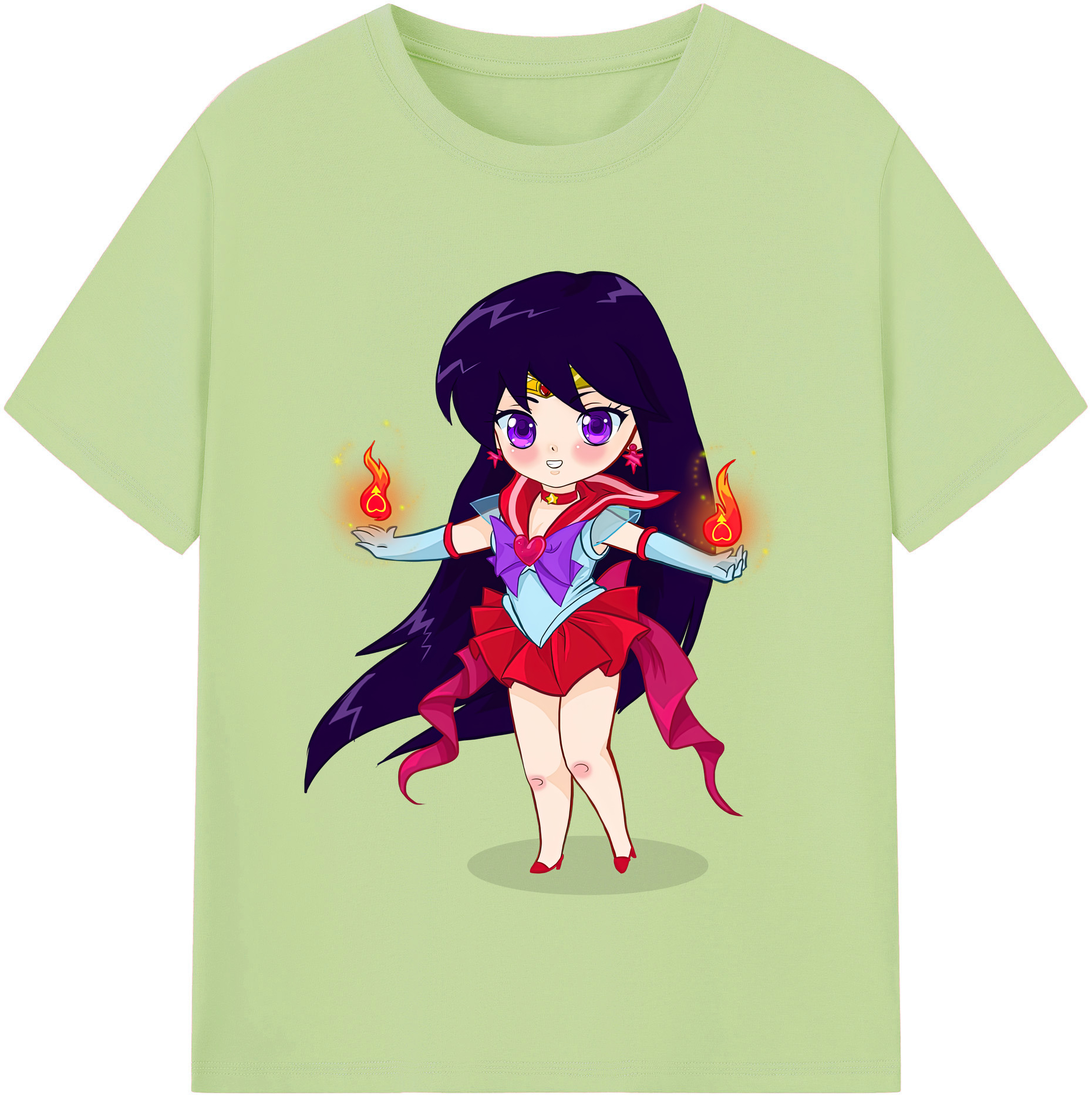 （画像用） 美少女戦士セーラームーン 火野レイ ひの レイ Sailor Moon Hino Rei （セーラーマーズ,Sailor Mars） 綿100％半袖Tシャツ（フロントプリント）